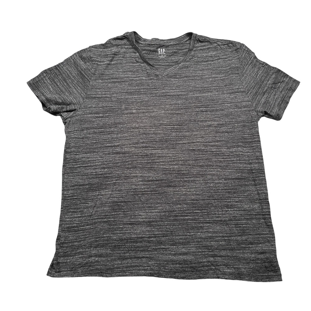 Gap T-Shirt Mens XL V-Neck Short Sleeve Gray Space Dye Heathered Basic Tee